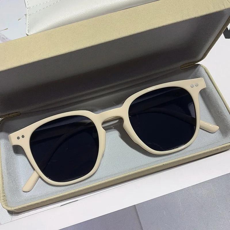 Fashion Korean Yellow Shades Vintage Square Cycling Sunglasses Women Oversized Sun Glasses Fashion Uv400 Eyewear  Goggles