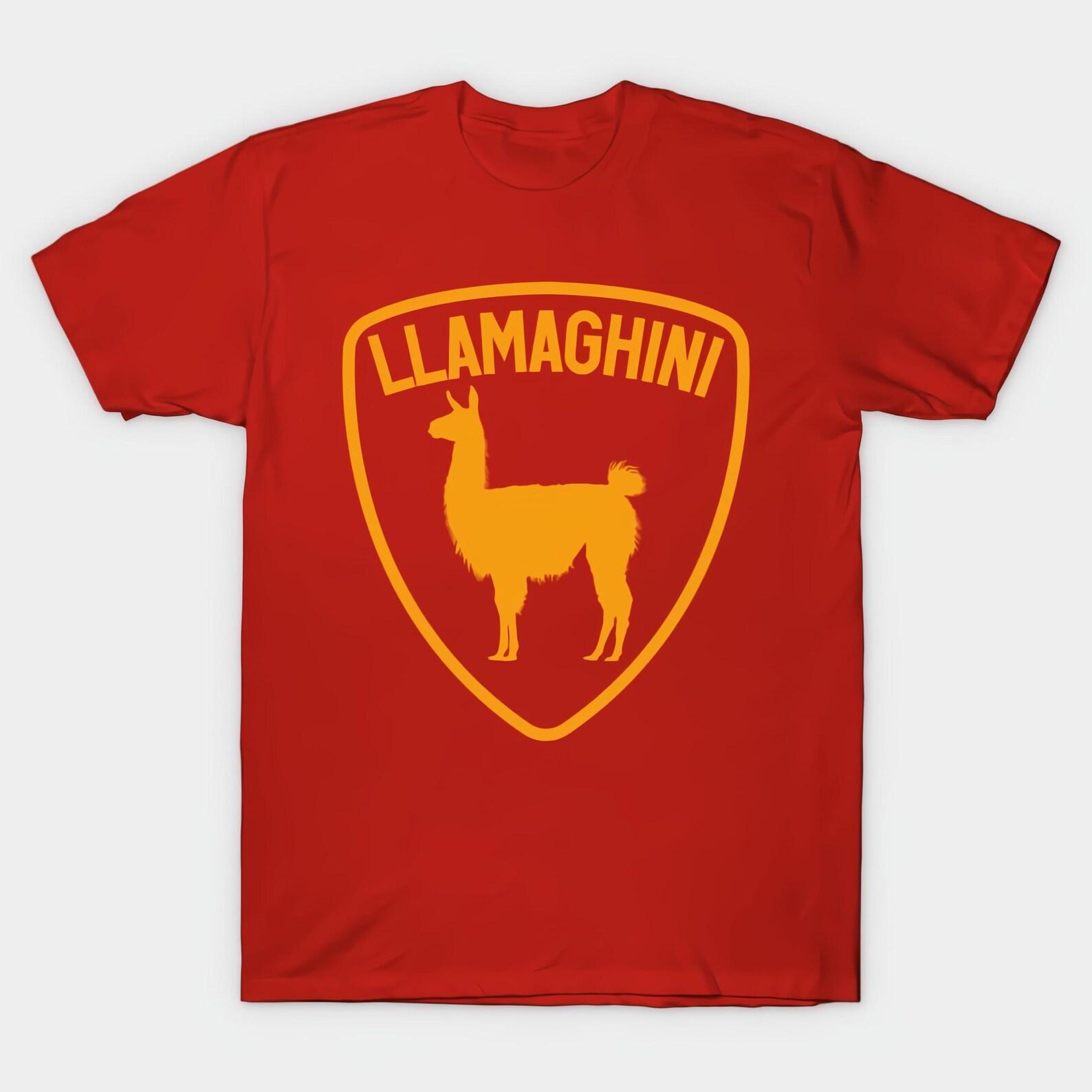 Funny Llamaghini parody Red T shirt Size S-4X Casual XL