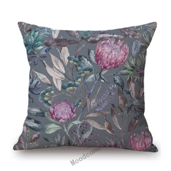 Home Decoration Flower Floral Oil Painting Sofa Throw Pillow Case Cotton Linen Bench Chair Seat Cushion Cover