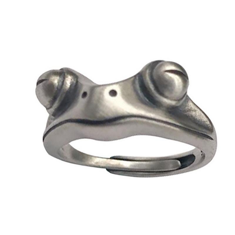 XIYANIKE Hip Hop Punk Frog Animal Adjustable Rings For Men Women Gothic Fashion New Year Jewelry Gift Party Street Anillos Mujer