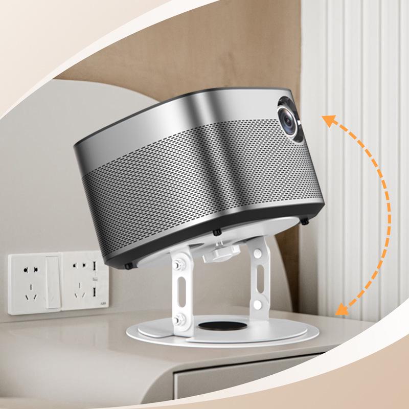 Adjustable Metal Projector Stand with Telescopic Pan-Tilt Head for Home and Bedside Use