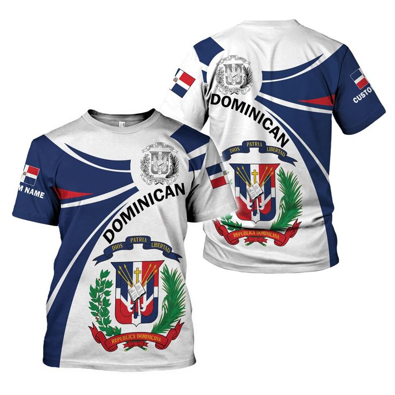 Dominikanische Republik 3D-gedruckte T-Shirts für Männer Frauen Lässig Straße Kurzarm Tops Atmungsaktiv Bequem Outdoor-Sport Tees