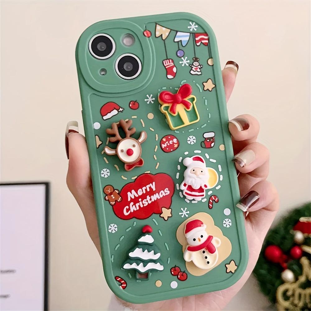 Armas multikas 3D-jõuluvana lumememmepuu jõulupehme telefoniümbris iPhone'ile 16 15 14 13 12 11 Pro Max XR XS Max X Merry Christmas silikoonümbris