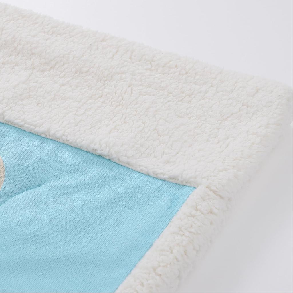 Nishikawa Atsuko Matano Quilt Fluffy Sheepskin Cat and FE03903026 Blanket, Single, Washable, Boa, MT3653, Tree, Blue,