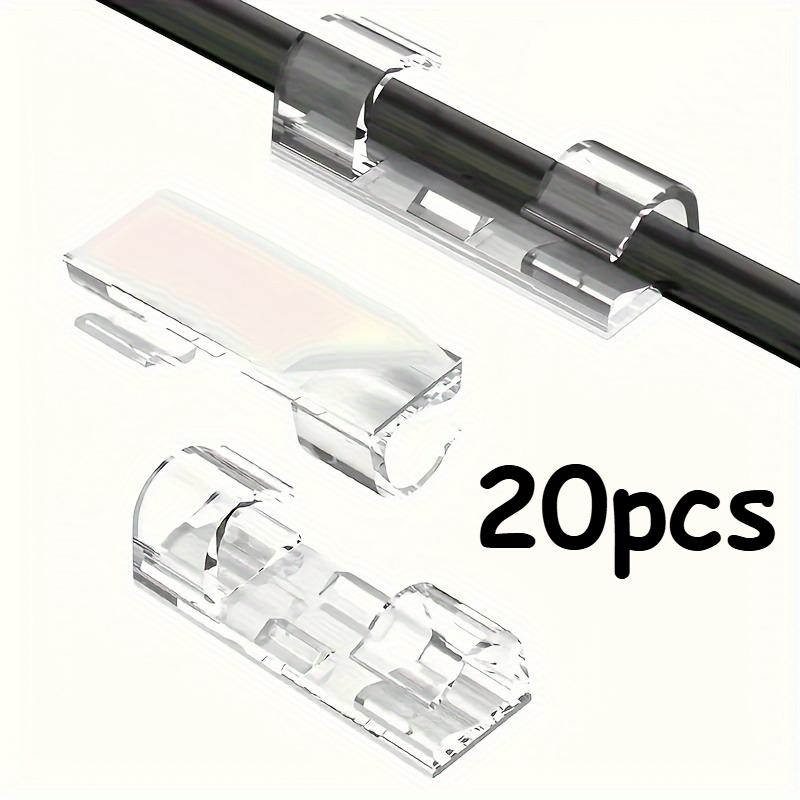 

100pcs/20pcs Adhesive Cable Clamps, Transparent Wire Brackets for Power Line Management, Plastic Cable Tissue Clamps
