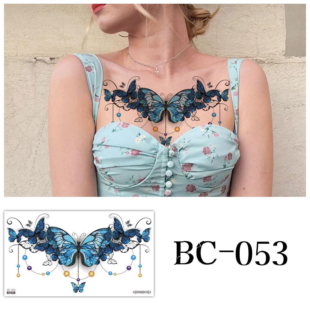 Waterproof Sexy Floral Tattoo Stickers for Chest & Clavicle
