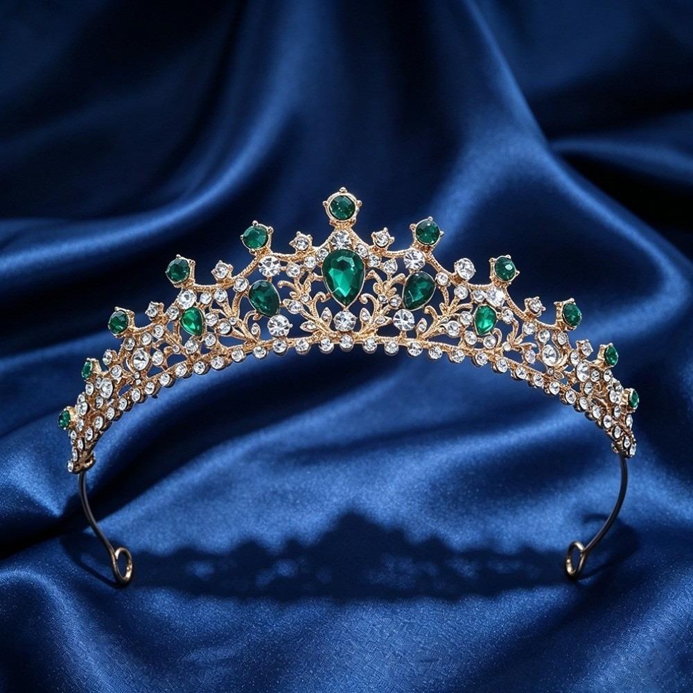 Baroque Style Princess Headband Gold Plated Bridal Tiara Fairy Rhinestone Headband  Pageant
