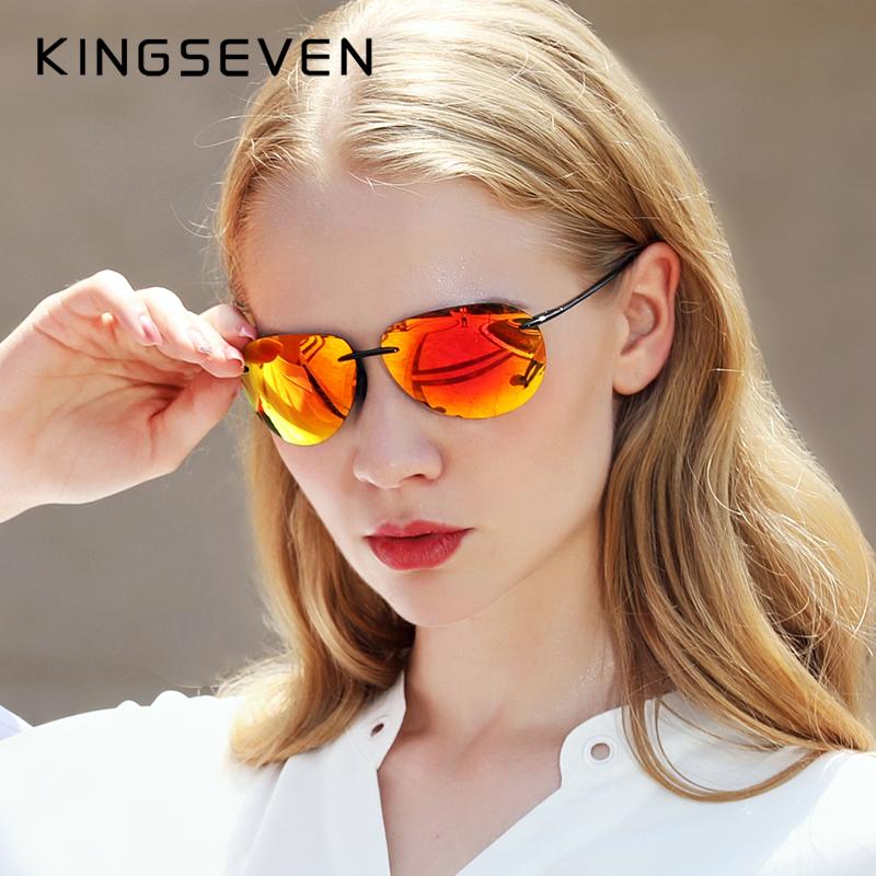 Kingseven Ultraleichte TR90 Randlose Sonnenbrille Männer Hohe Qualität Rahmenlose Sonnenbrille Für Frauen Oculos feminino