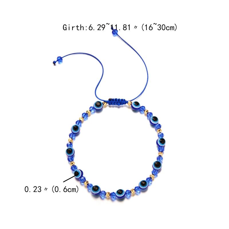 Blaue Augen Perlen Verstellbare Armbänder Türkische Glücksbringer Armbänder für Damen Herren zum Schutz und
