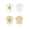 Wassup Pear Large Inkjet Short Sleeve T-shirt Men's Summer New Heavy Cotton Couple Round Neck All-Match T-shirt
