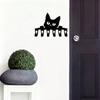 Black Cat Shaped Wall Key Holder with 6 Hooks Minimalist Iron Key Rack Pet Lover Gift Christmas Halloween Home Decor