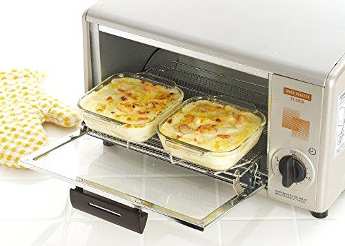 iwaki Toaster Oven Plates, Half, Set of 2, Microwave and Oven Safe, Heat-Resistant Glass