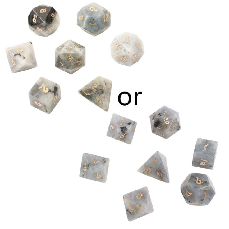 Natural Gemstone Dice Multifaceted Various Shape Polyhedral Digital Game Dice