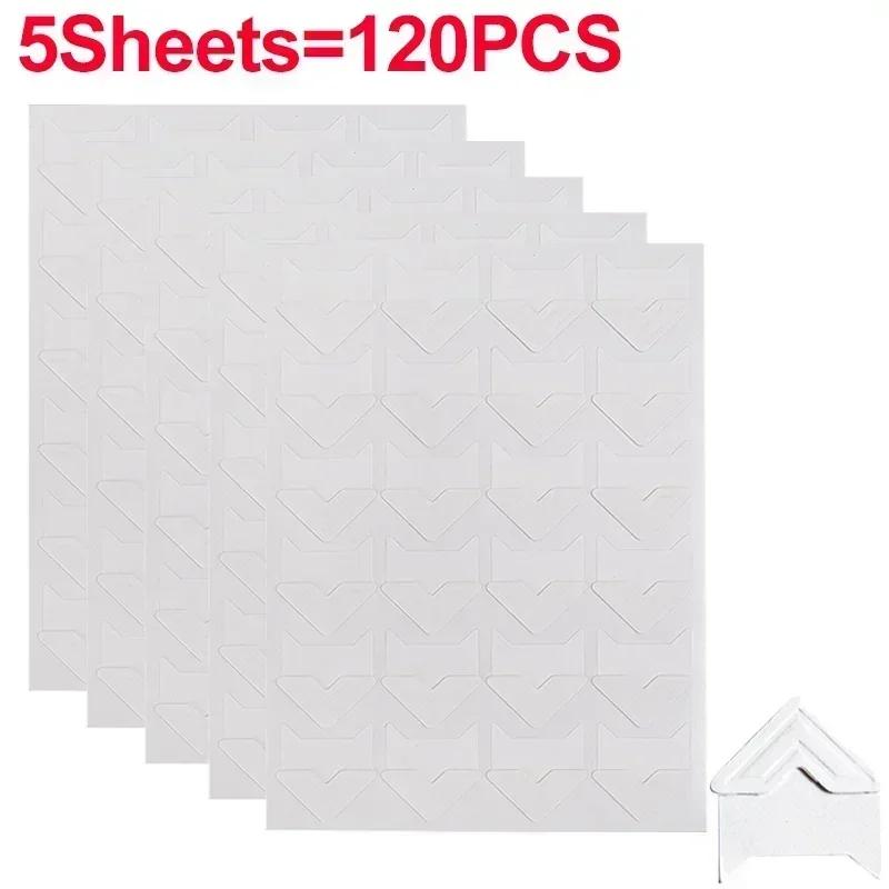 240/24PCS Corner Stickers DIY Vintage Corner Kraft Paper Stickers Scrapbook Self-Adhesive Photo Album Accessories Corner Sticker