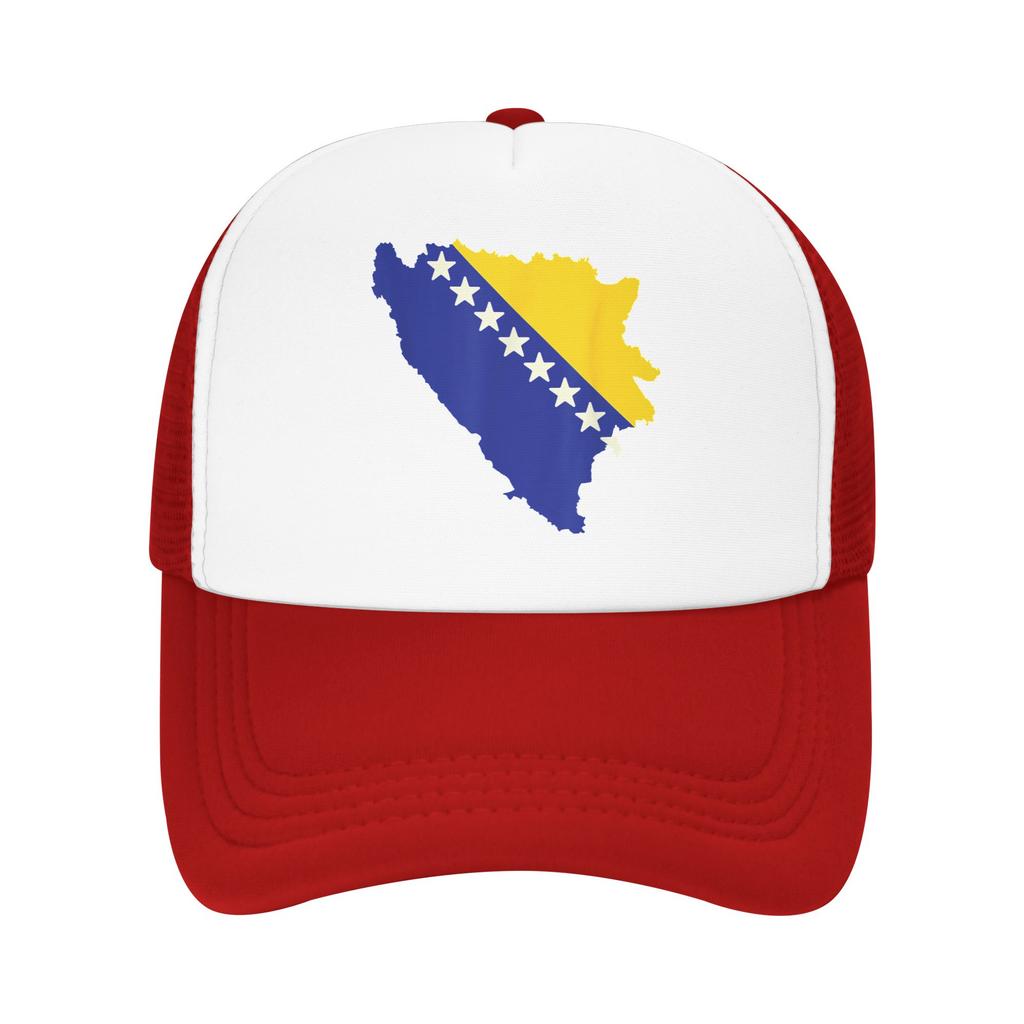 Bosnia and Herzegovina Flag Map Mesh Baseball Cap Adult Casual Trucker Hat Hat Adjustable Summer Trucker Cap