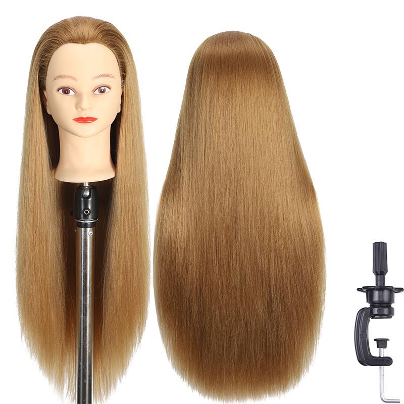 High Temperature Fiber Wig Mannequin Head for Hairdressing and Haircutting Training