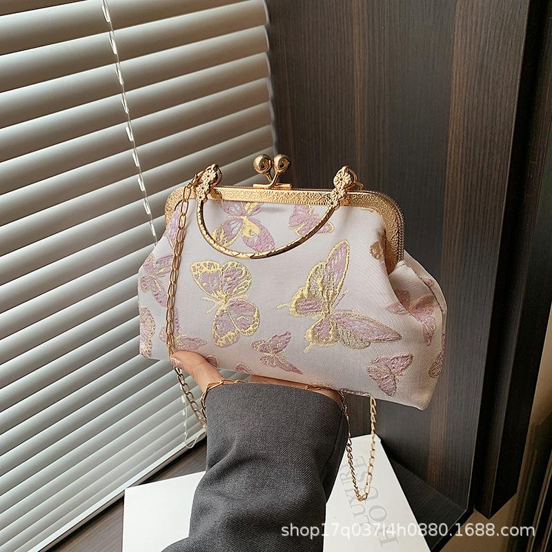 Piękna swobodna torba na jedno ramię Crossbody Modna osobowość Cheongsam Atmosferyczny styl narodowy Hanfu Ręczna damska torba muszlowa