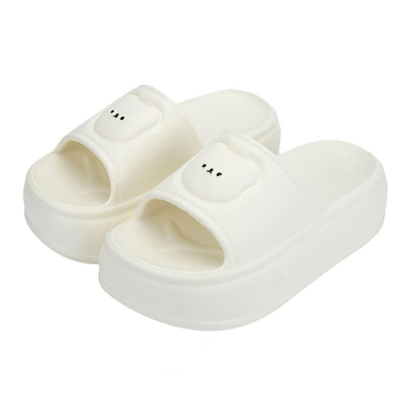 Vnější pantofle s tlustou podrážkou dámské letní roztomilý medvěd protiskluzové kreslené vnitřní zvyšující výšku chladivé pantofle
