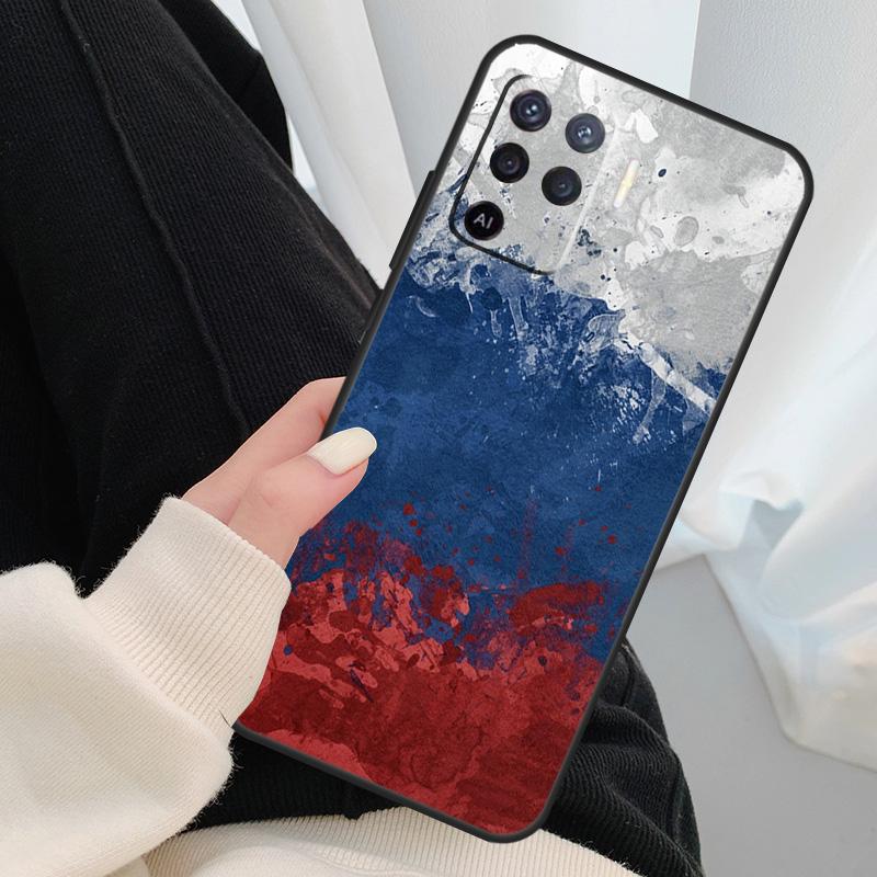 Russian Flag Case For Oppo A54 A74 A94 A18 A57 A17 A77 A38 A58 A78 A98 A80 A60 A40 A96 A76 A16 A15 A5 Pro