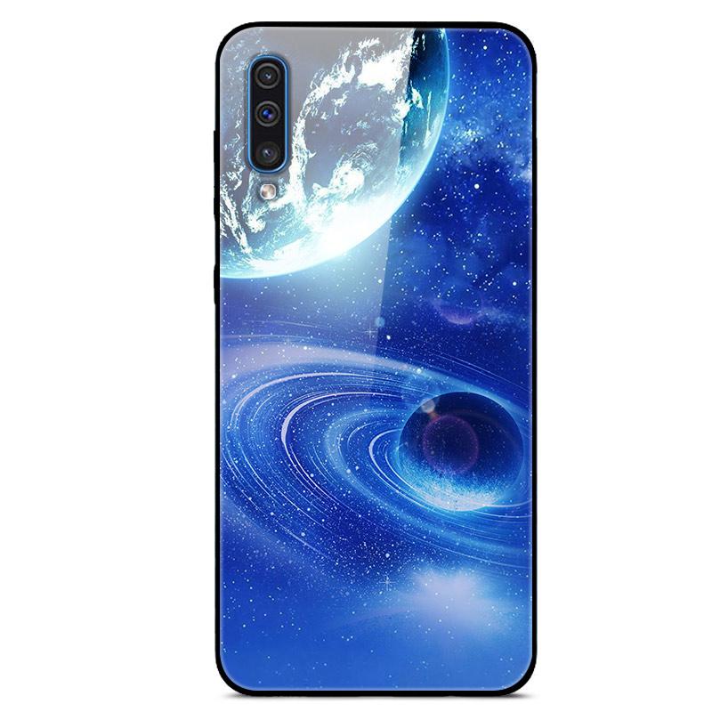 For Samsung A50 Case A51 Tempered Glass Planet Space Cover Glass Back Case for Samsung Galaxy A50S A51 A50 A 50 Fundas Coque