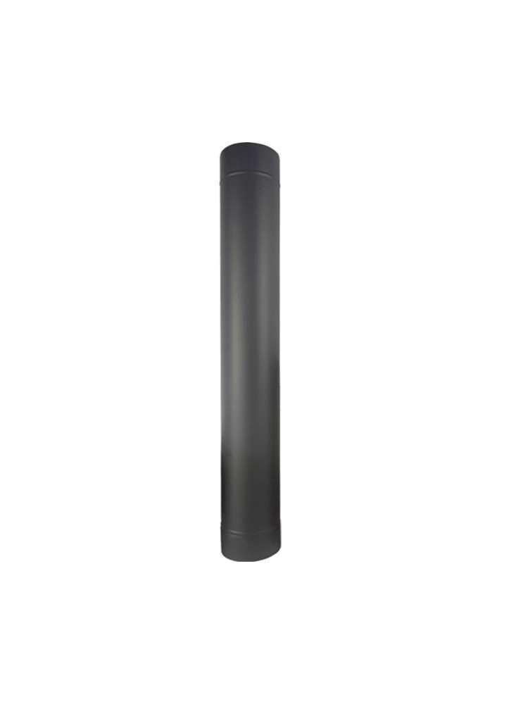 High-End Black Stainless Steel Fireplace Chimney Vent Pipe & Elbow Tee with Rainproof Cap - 150mm