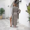 Gonna da Spiaggia Donna Casual Vacanza Stampata Pullover Costume da Bagno Bikini Vestito con Cappuccio