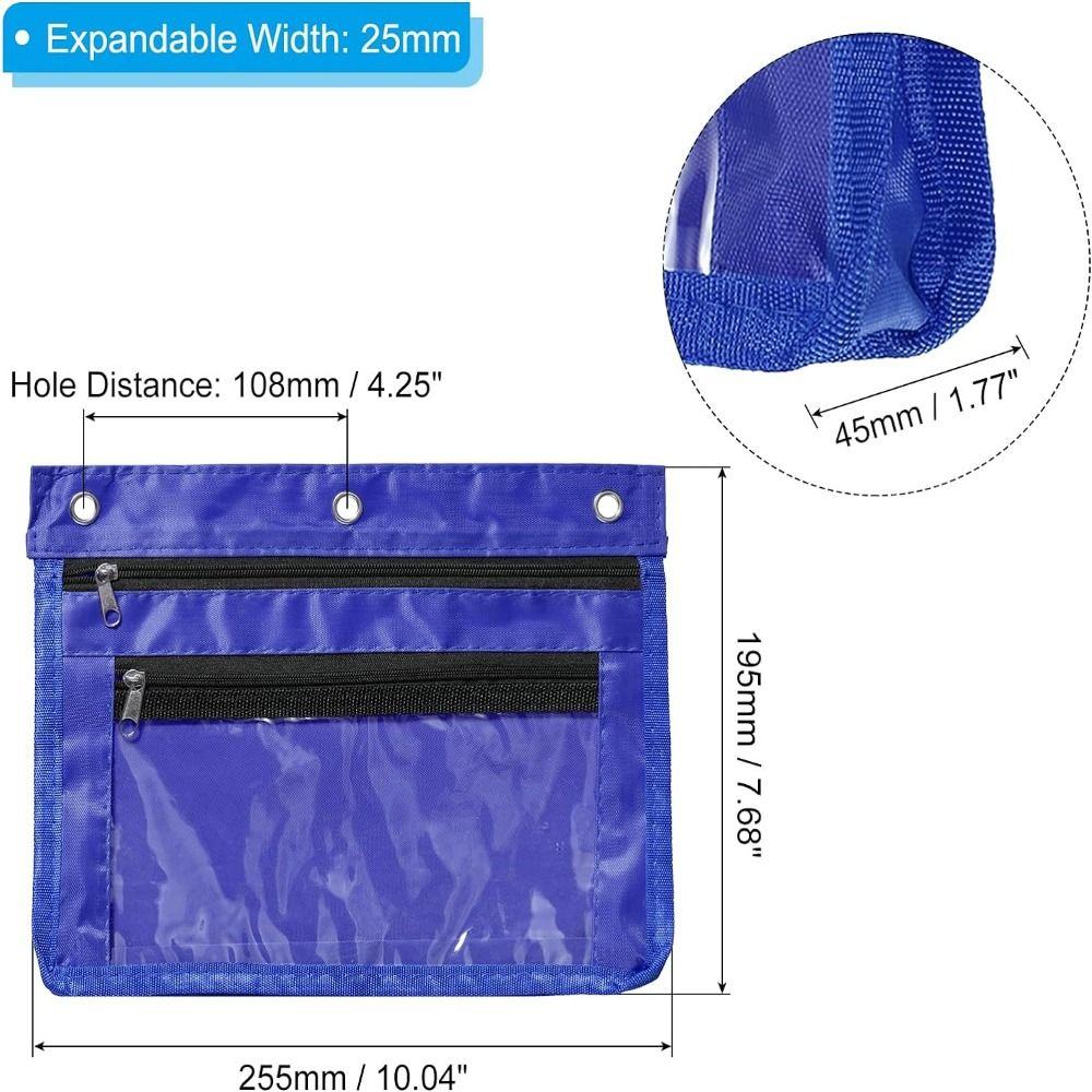 Expandable Pen Holder Binder Pouch Double Layer Pencil Case Colorful Storage Bag  Office