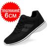 Men Mesh Elevator Shoes Height Increase Sneakers Shoes for Men's 8cm Sports Casual Shoes Invisible Inner Heightening Black Shoes