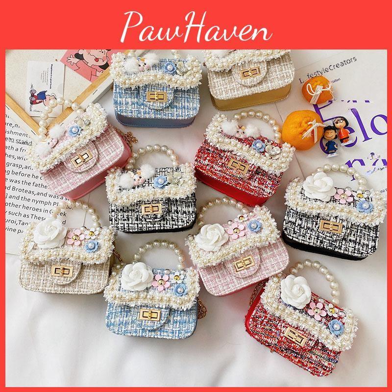 Handbag Shoulder Pearl Bag With Lightweight Pu Material Chain Bag For Kids