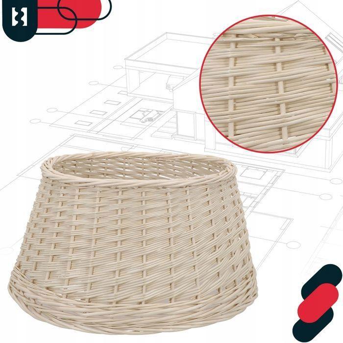 Housse De Sapin De Noël - KOTARBAU® - Ø 45cm - Osier Naturel - Intérieur - Blanc