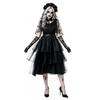 Dark Gothic Ghost Bride Cosplay Dress Black Tulle Cake Skirt Halloween Zombie Party Costume