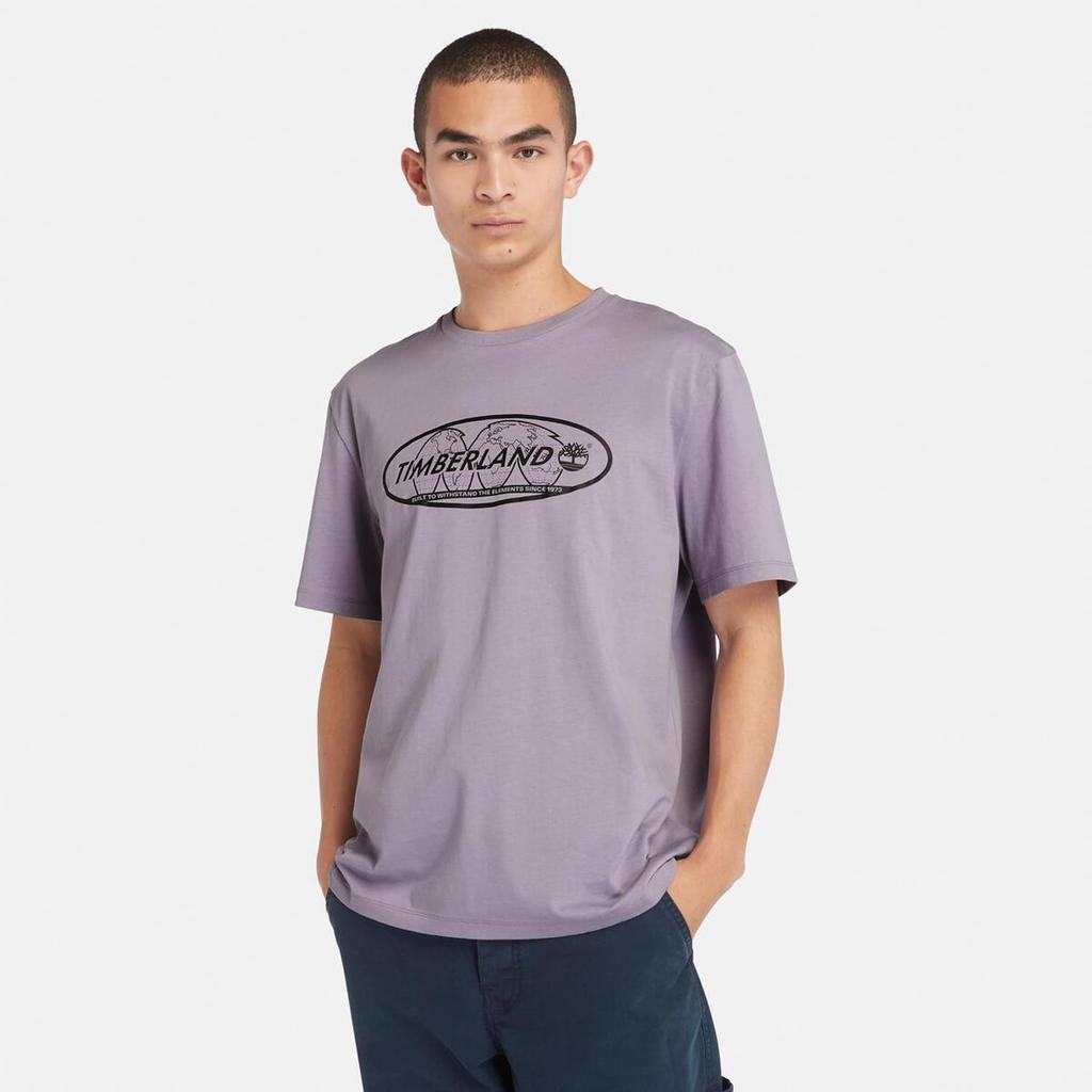 Timberland Kurzarm T-Shirt mit Grafik auf der Rückseite, Unisex, Erwachsene, Lila Asche, Größe L (TB0A4185EG71)
