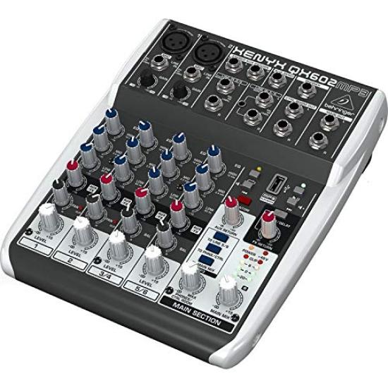 

Behringer Analog Mixer 6 Channel 1 Knob CompReverbDelay EffectMP3-плеєр XENYX QX602MP3