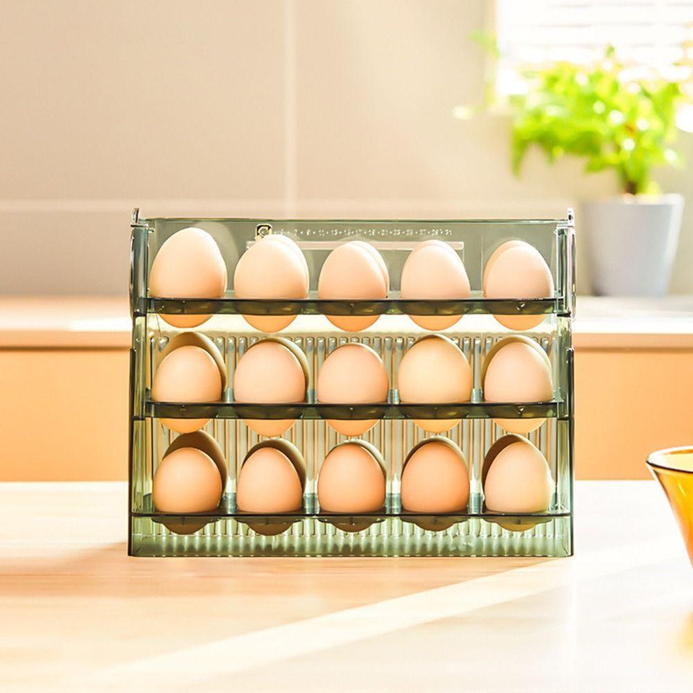 Placstic Egg Holder 30 Grid Egg Organiser New Refrigerator Egg Storage Box  for Kitchen Storage
