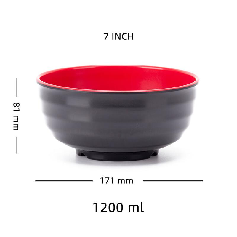 ZISIZ Melamine Black Stripe Noodle Bowl