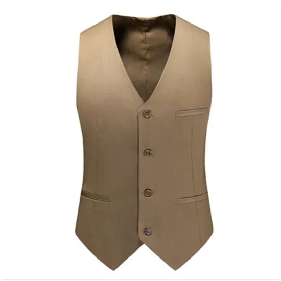 Luxury Men Wedding Suit Vests New Fashion Male Slim Solid Color Business Office Large Size Formal Suit Vest Men Gentleman