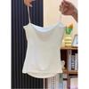 Elegant White Camisole with Chest Pads - Women's Stylish Summer Top for Inner and Outer Wear
