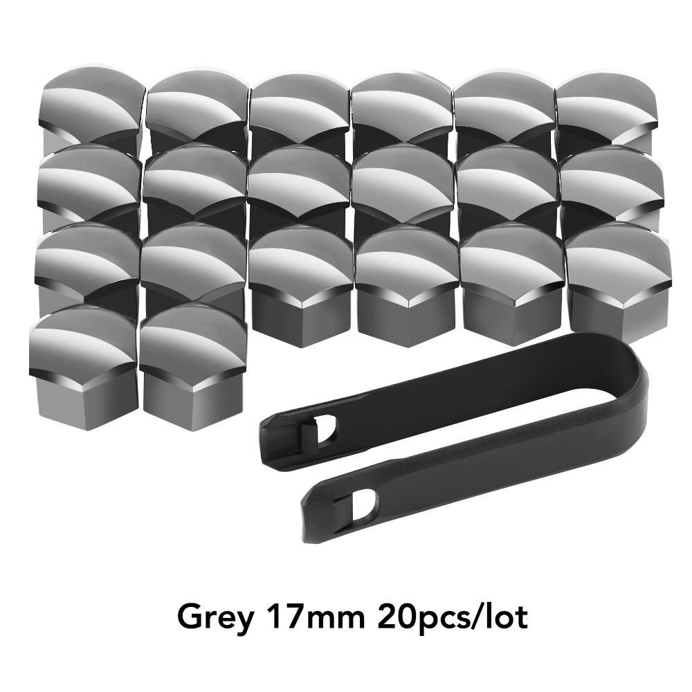 

20 шт. 17/19/21 мм кришки втулки колеса Захисні ковпачки кришки колісних гайок Болти гвинтів шини Ковпачки гайки Захист гвинта втулки 17mm сірий