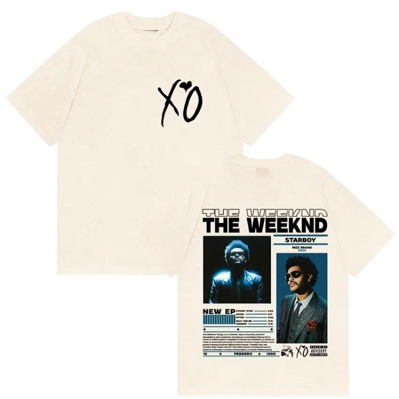 Rapper THE WEEKND STARBOY XO Tour 2026 Retro Graphic T Shirts Men's Fashion Hip Hop Oversized Cotton T-shirt Man Fans Streetwear