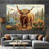 2D Flat Printing Cactus Floral Desert Backdrop for Country and Western Photoshoot