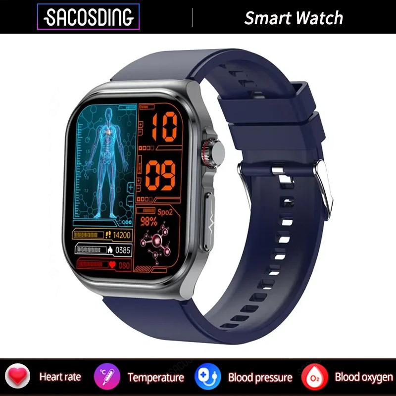 SACOSDING Nové chytré hodinky Amoled Muži EKG+PPG+HRV Hodiny Monitorování krevního tlaku Bluetooth Volání Ženy Sport Fitness Tracker Chytré hodinky pro ženy