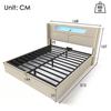Lit junior 160x200 - Recharge USB Type C - Éclairage LED - Matelas inclus - Sommier à lattes