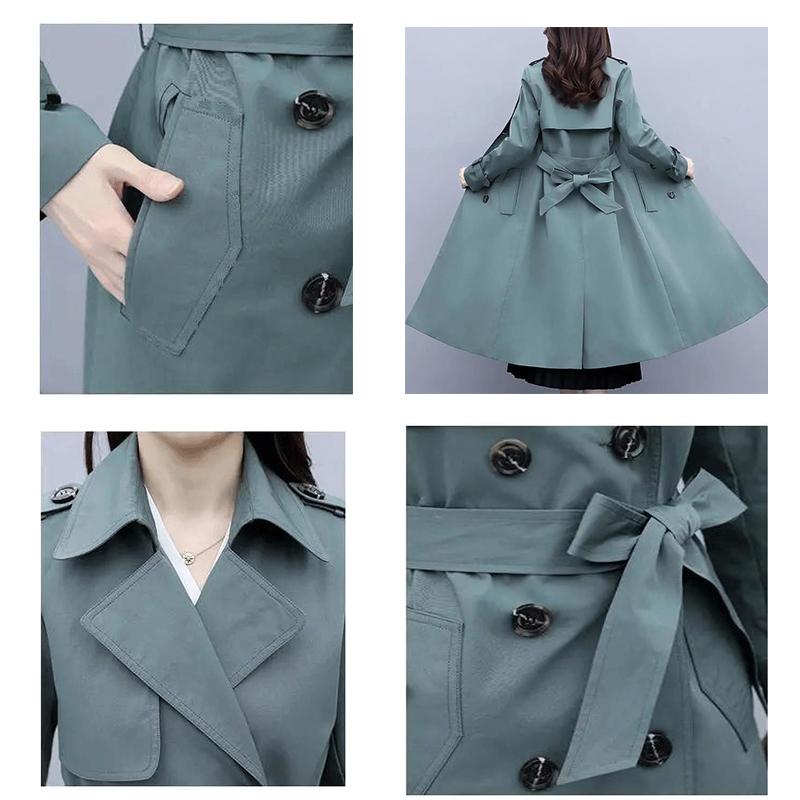 Windbreaker Women's Mid-length British Style Outerwear Spring and Autumn Korean Style Casual Waist-length Coat