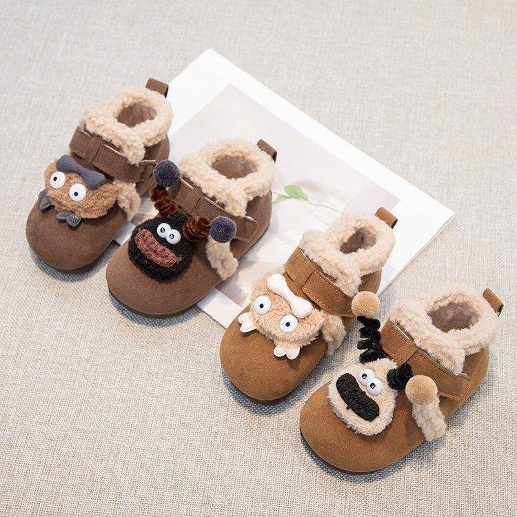 Girls' Korean Version of Cotton Shoes 2025 New Winter Children's Velvet Two Cotton Shoes Boys Cartoon Doudou Soft-soled Birkenstocks
