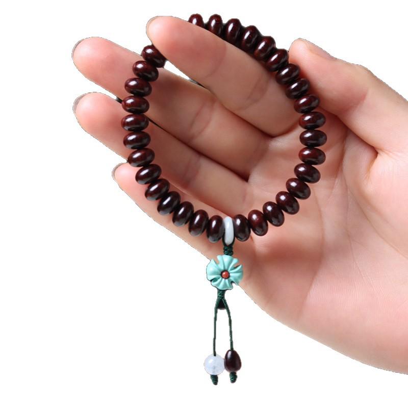 India Sandalwood Abacus Bead Bracelet 5x9 DIY Literary Style for Men and Women - Buddhist-Inspired Jewelry