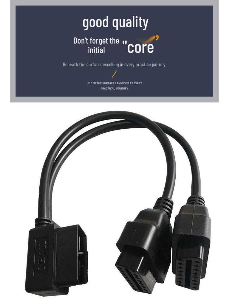 OBD2 Dual Port Extension Cable for Car Diagnostics
