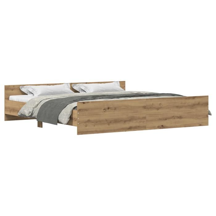 VidaXL Cadre de lit Artisan Chêne 200x200 cm Bois d'ingénierie 3329304