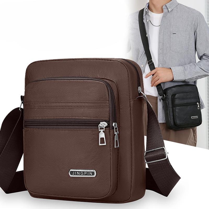 Men's Bag PU Leather Korean Version of The New Shoulder Bag Business Leisure Large Capacity Messenger Bag Men's Shoulder Bag Without.