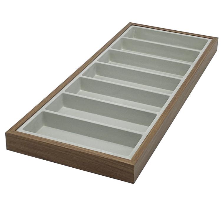 Wooden 7 Grid Glasses Display Tray Sunglasses Counter Display Tray Eyeglasses Storag Rack Jewelry Organizer Storage Case