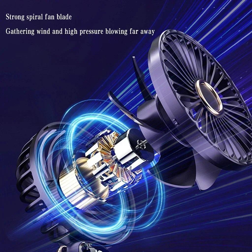 Folding Fan Mini Portable Hand-Held Fan Rechargeable Multifunctional Fan With Display Screen Neck Hanging Fans